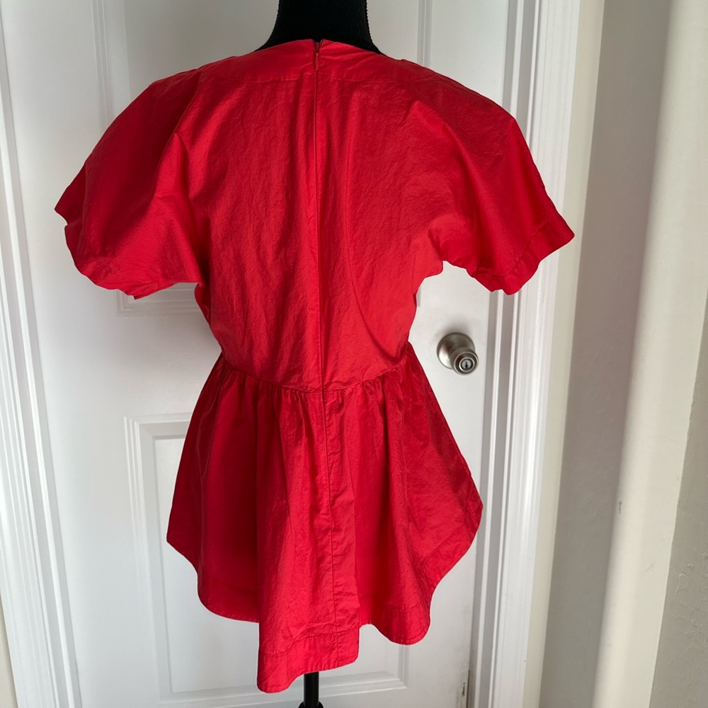 Anthropologie Top | English Factory Red Tie-Front Blouse - Picture 2 of 8